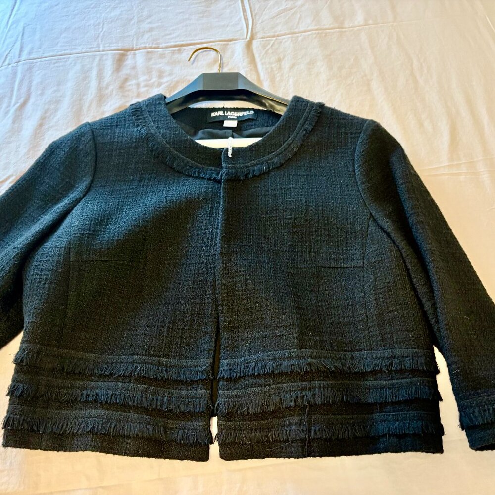 Karl Lagerfeld Paris Black Chanel Jacket Size L